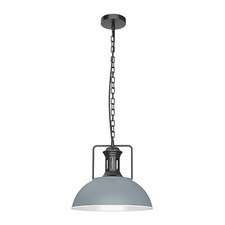 Vintage Industrial Ceiling Pendant Light Dome Metal Shade Black Chain Retro Lamp