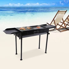 26.1*11.8in Portable Charcoal Grill Camping Picnics Collapsible Barbecue Grill