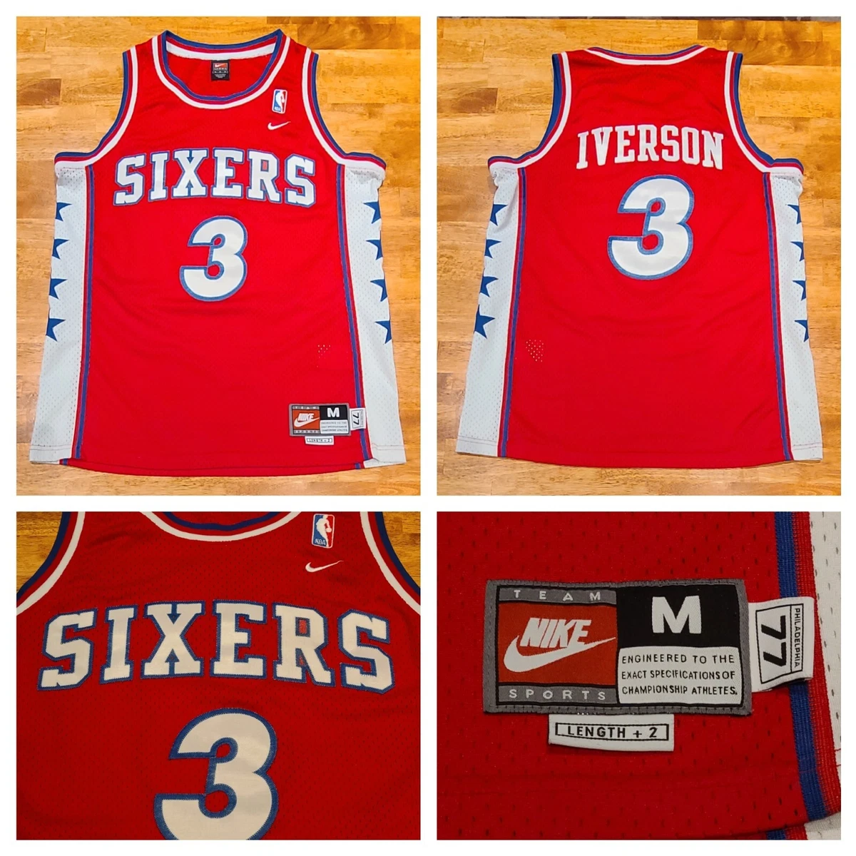 Nike, Shirts, Vintage Late 9s Nike Nba Philadelphia 76ers Allen Iverson  Jersey