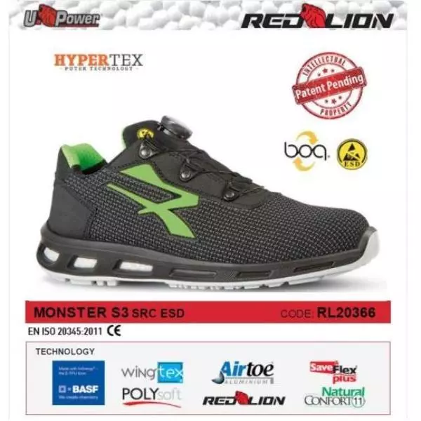UPOWER SCARPE LAVORO ANTINFORTUNISTICA MONSTER S3 SRC ESD U POWER