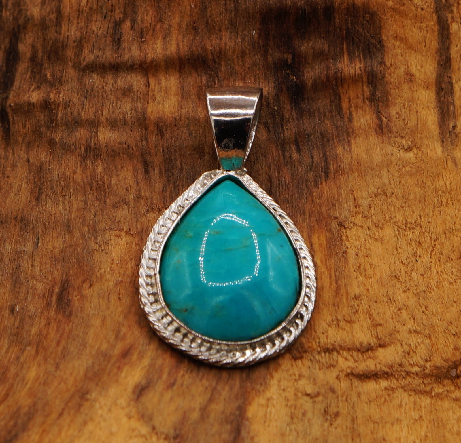 Amazonite or Turquoise Teardrop Silver Pendant On… - image 7