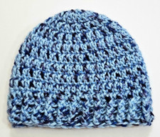 Beanie Baby Boy Newborn 0-3 Months 1 Each Handmade Variegated Blue