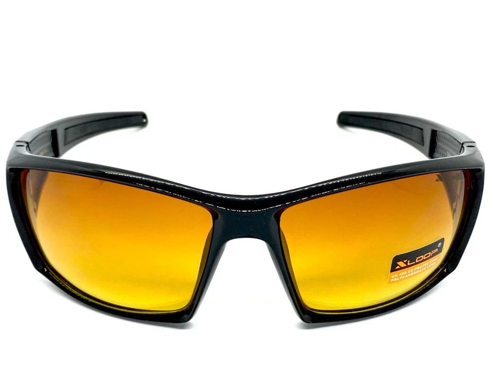 Lente ámbar de alta definición envoltura deportiva visión de conducción diurna o nocturna HD Foto 3 de 4