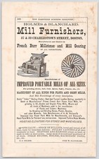 1881 Holmes & Blanchard Mill Furnishers French Burr Millstones BOSTON Print Ad