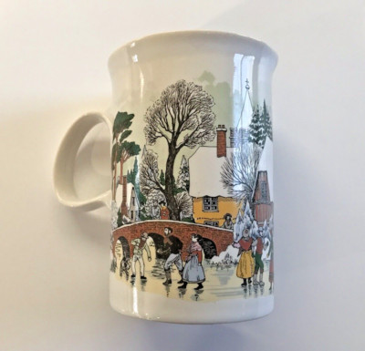 1 Coffee Mug 1 Dunoon Winter Village Scene Christmas Scotland Village & Skaters