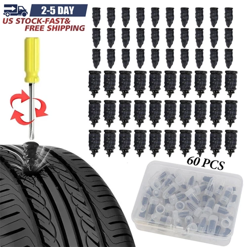 61x Car Tubeless Vacuum Tyre Puncture Repair Kit Screw Nails Tire Patch Plug Fix - Picture 1 of 15