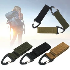 EDC Tactical Keychain Backpack Carabiner Clasp Hook Buckle Hiking Webbing Clip
