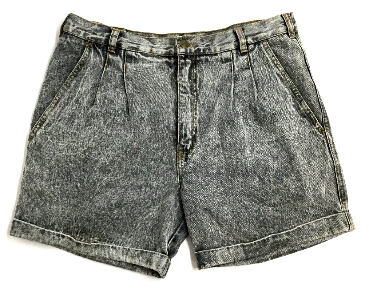 Vintage 80s Retro Grey Acid Wash Denim Indie Boho Summer Mom