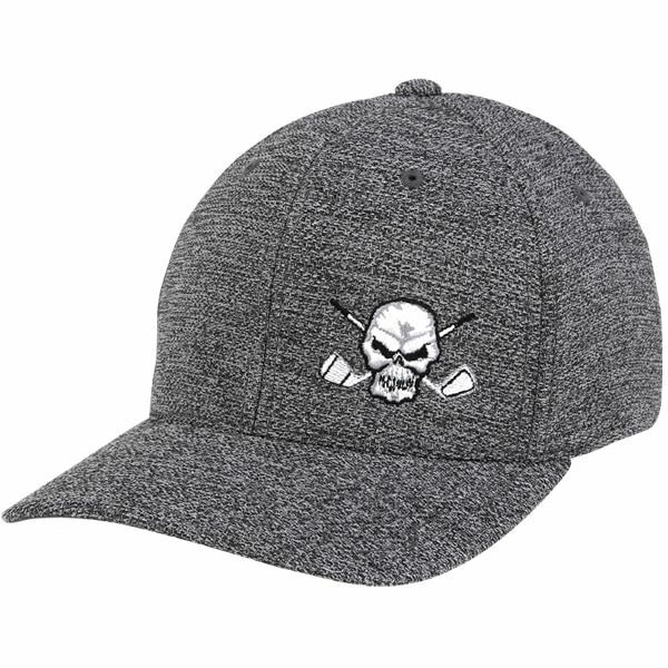 Skull Design Fitted Golf Hat (Dark Heather Grey) eBay