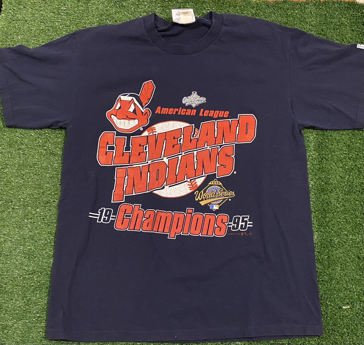 Vintage Lee Sport Cleveland Indians '95 American League Champs T