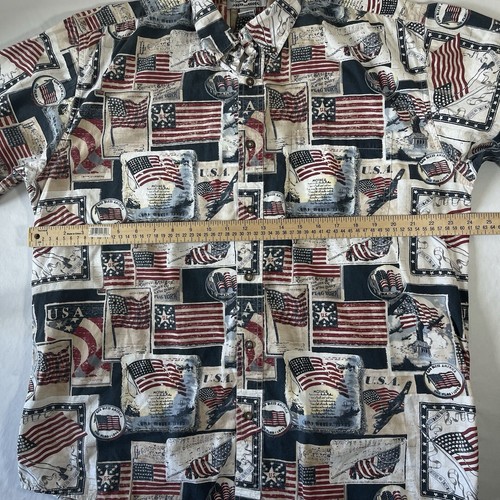 Boca Classics Mens Large United States Flags All Over Print Button Down Shirt - Picture 7 of 10