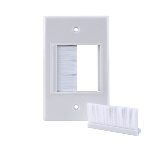 *CAJA ABIERTA* Construct Pro Cepillo Boca Ancha Placa de Pared Gestión de Cables (Blanco) - Imagen 3 de 5