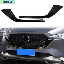 For Mazda Cx-5 Cx5 2022 2023 Glossy Black Front Grille Side Molding Cover Trim