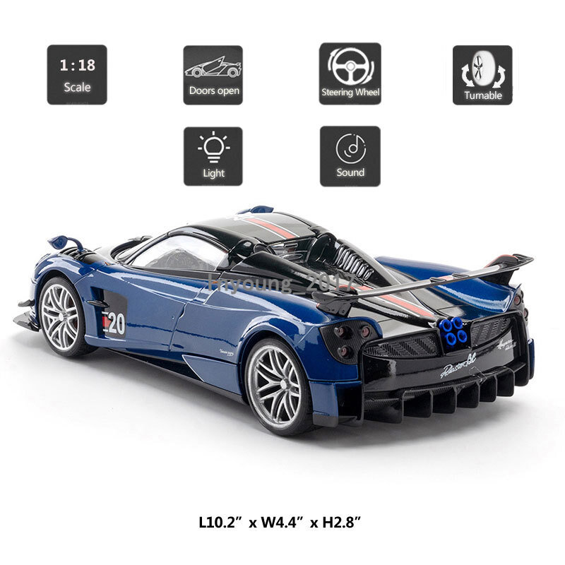 1:18 Pagani Huayra Roadster BC Model Toy Car Diecast Toy Vehicle