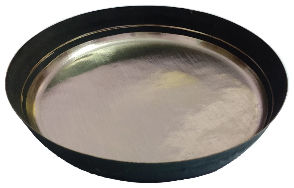 Handmade Brass Thali Antique Worship Marriage Dinner Plate 10 Inch 600 Gm - Image 2 of 4