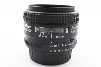 Nikon AF Nikkor 24mm f/2.8 D Wide Angle Lens w/ hood From JAPAN