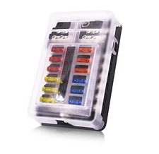 12 Circuit Blade Fuse Block with LED Indicator Waterproof Cover for Vehicles