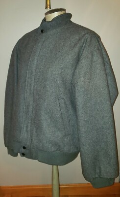 Vintage Sears & Roebucks rare wool gray bomber coat jacket M mens