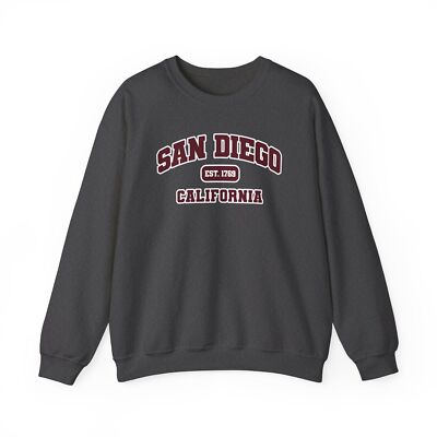 San Diego California CA Sweatshirt Gifts Crew Neck Shirt Long Sleeve Men