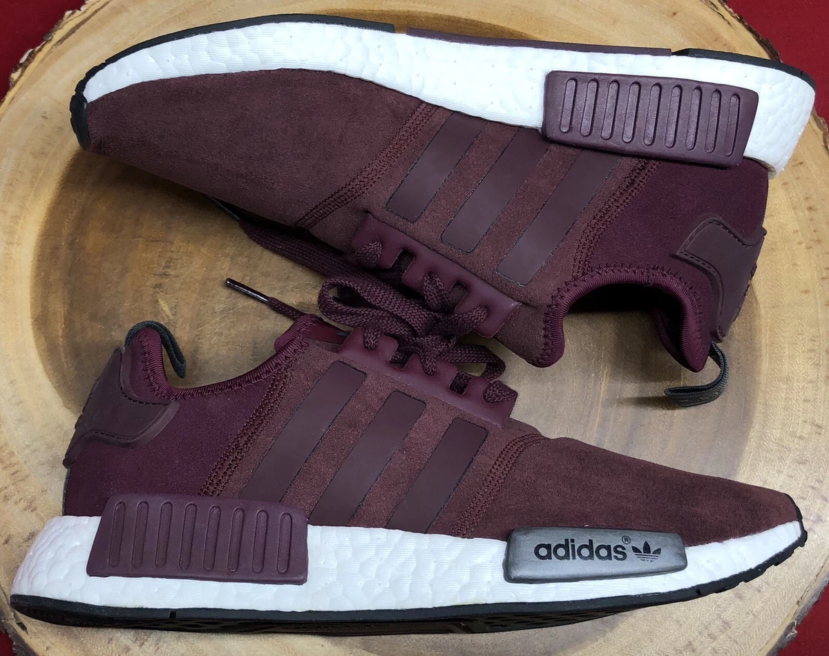 adidas NMD R1 Maroon Suede Grey Burgundy Purple Black S75231 Sz 9 | eBay