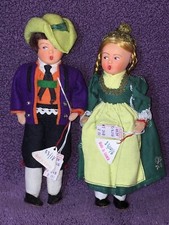 7 HELGA Austrian PAIR European Doll Celluloid Faces Tagged Great Details SB