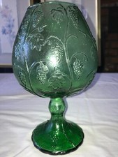 DECANTADOR Licor Oculto Vintage MOD DEP ITALY Verde Uva Vid XL COPA DE VINO 10"T