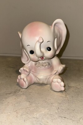 Kitschy Pink Baby Elephant Planter Samson Import Co 1963