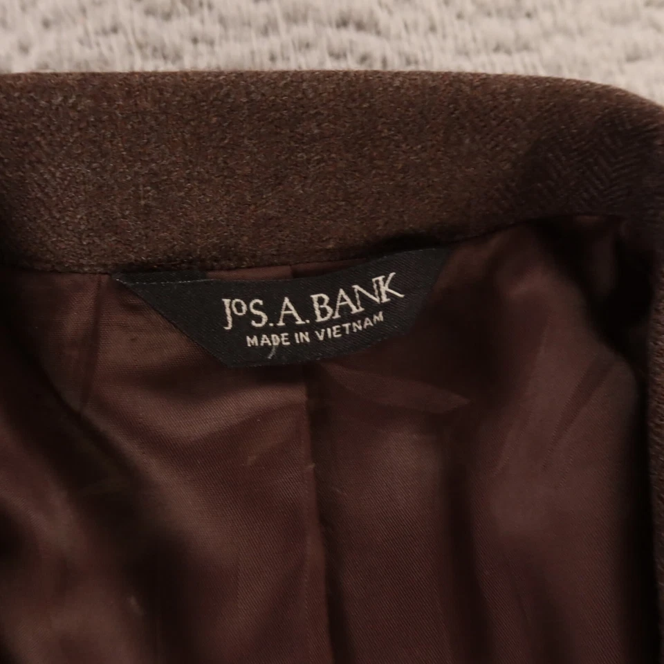 Chaqueta Tweed XL XLT Marrón Estrecho Espiga 100% Lana Blazer Abrigo Deportivo 46L Foto 3 de 4