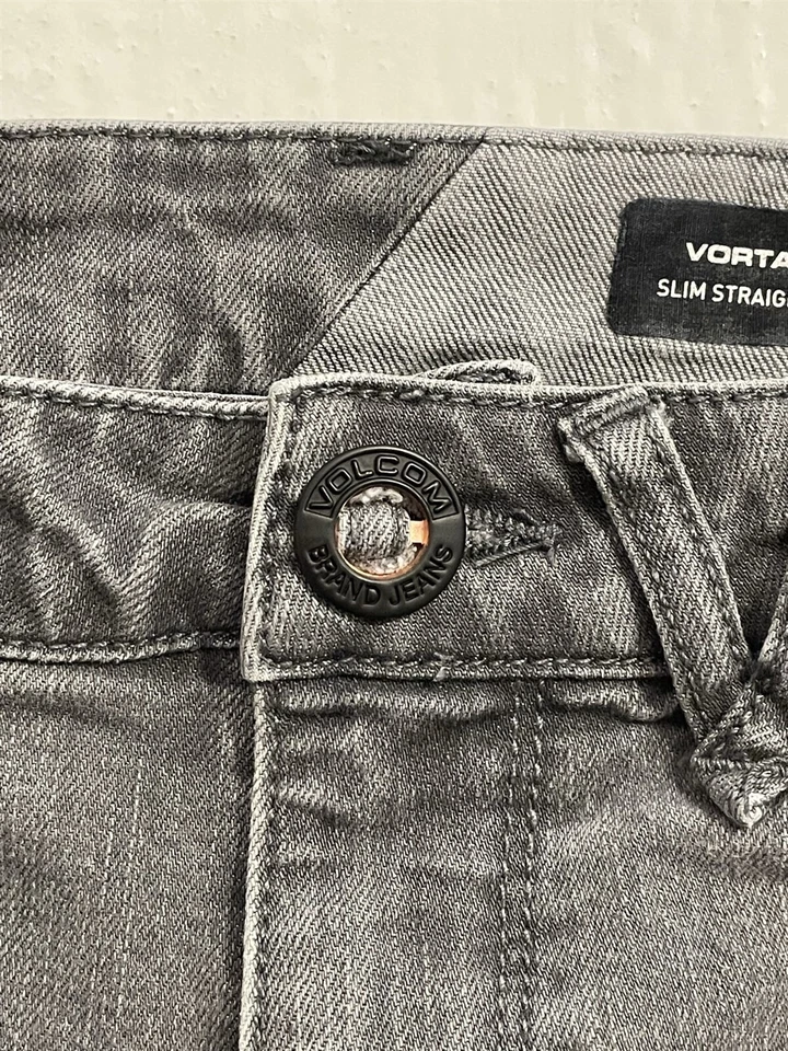 Volcom 28 x 30 Vorta Slim Straight Gray Flex Denim Jeans A19316R6 - Image 4 of 4
