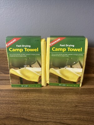 CAMP TOWEL, FAST DRYING, 12'' X 30'', NICE SOFT YELLOW, COGHLAN'S Set Of (2)