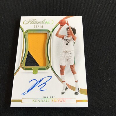KENDALL BROWN 2022-23 FLAWLESS RPA ROOKIE PATCH GOLD RC AUTO /10