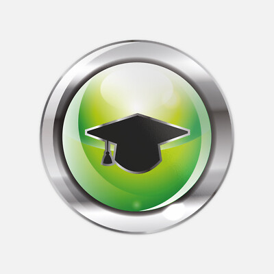 Glossy Graduation Cap Education Symbol Vinyl Sticker Decal