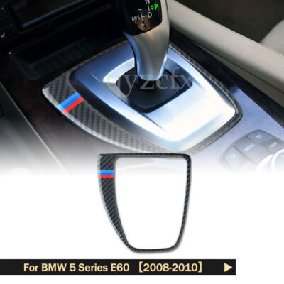 Carbon Fiber Interior Gear Shift Panel Cover Trim For BMW 5 Series E60 2008-2010