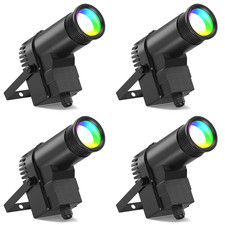 GWONG 4Pcs LT-LED Pinspot Par Light Stage Effect Light Sound Active DMX512 RGBW