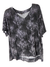 DONNA KARAN Sleepwear night Shirt PJ Top size Small black white NWT
