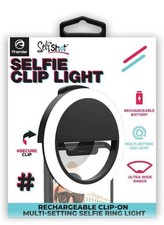 Selfshot Selfie Clip Light By Premier Rechargeable Clip On Ring Light New White