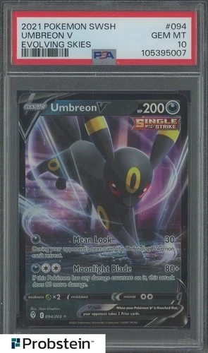 2021 Pokemon SWSH Evolving Skies #094 Umbreon V PSA 10 GEM MINT