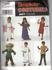 7386 SIMPLICITY - COSTUMES: CAPE DRESS TUNIC Accessories - UNISEX Kids S/M/L