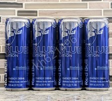 4 PACK Red Bull Blueberry (12oz FULL Cans, DISCONTINUED Blue Edition)