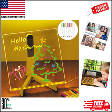 LED Note Board with Colors for Kids, Light LED Drawing Board 7.9  7.9" Light up