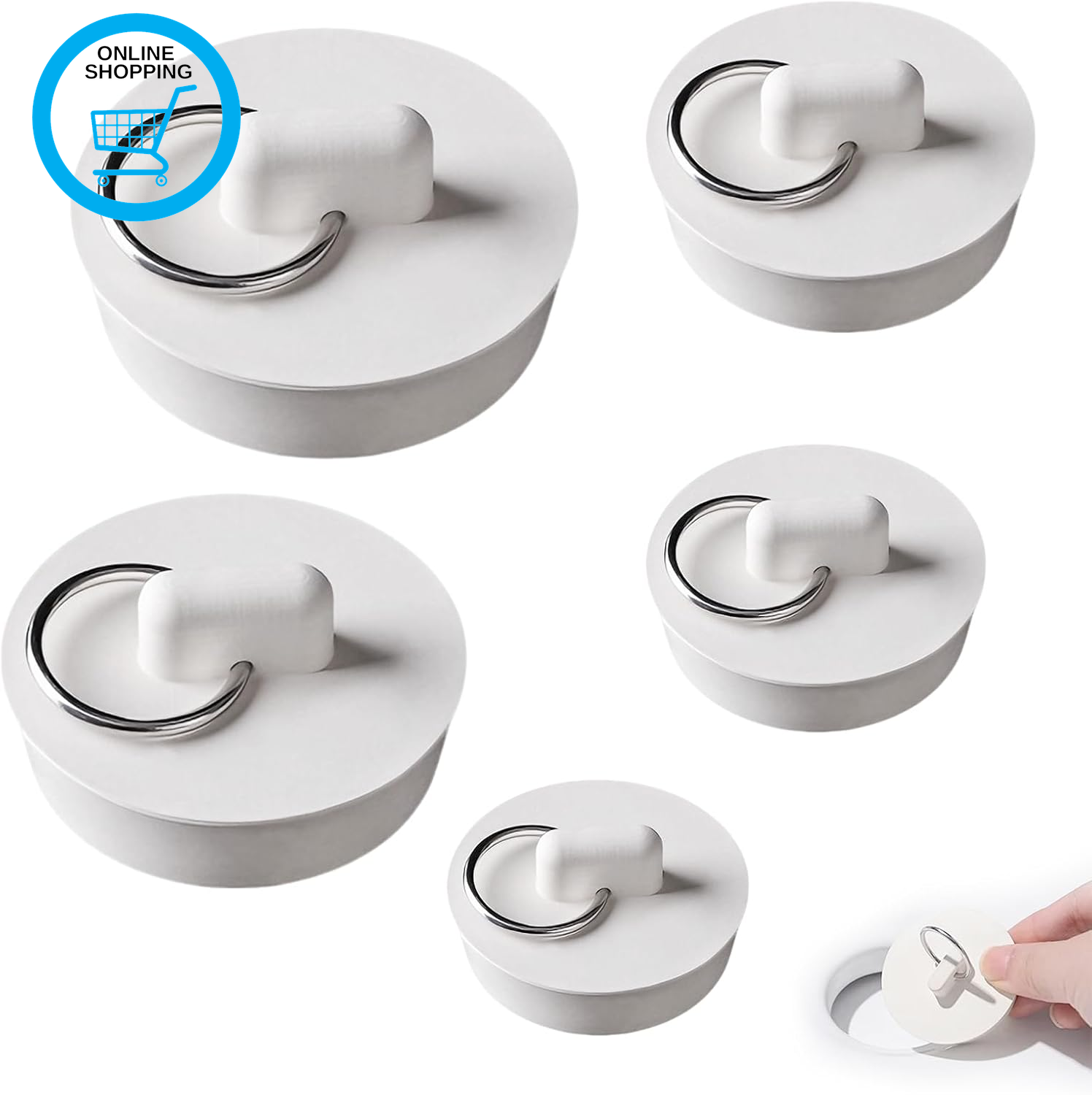5 Pcs Plugs for Sinks, Universal Bathroom Sink Plugs, Rubber Bath Plug Sink Stop