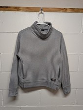 L.L. BEAN Airlight Knit Gray Quilted Funnelneck Sweatshirt Women's Medium