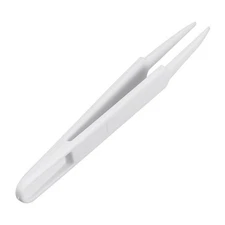 Milky White Soft Plastic Pointed Tip Anti-static Tweezers 4.7 Inch Length 93303