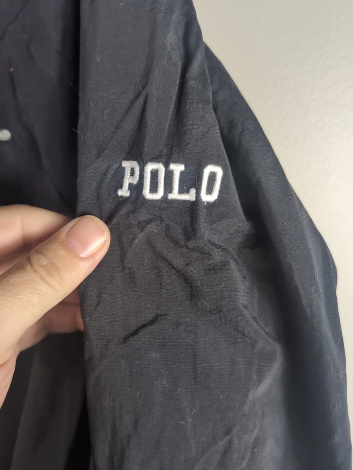 Polo Ralph Lauren Golf Hombres XL Pullover Vintage Años 90 Azul Marino Crew, Cresta del Club de Golf Foto 2 de 4