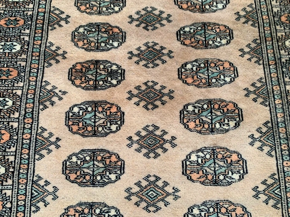 3x5 ft Vintage Afghan Rug Handmade Colorful Rug Oushak Rug Geometric Wool Rug - Image 3 of 4