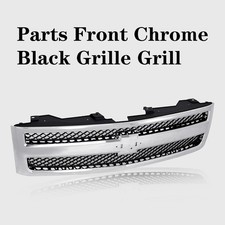 Front Grille Chrome Shell Black Insert For 2007-2013 Chevrolet Silverado 1500