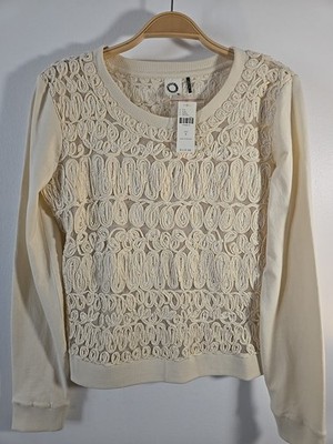 NWT Anthropologie Akemi + Kin Embellished Top Size Small Long Sleeve $118