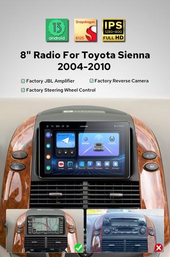 Plug And Play 8 Inch Android Audio Multimedia Player For 2004-2010 Toyota Sienna - Picture 3 of 18