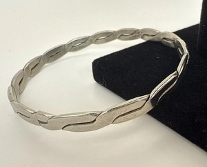 Sterling Silver Bracelet Bangle Braided Woven Vintage Signed Taxco Mexico 8”