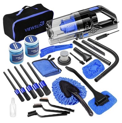 Viewsun 17piece Car Cleaning Kit With High Powered Hand Held Vacuum 